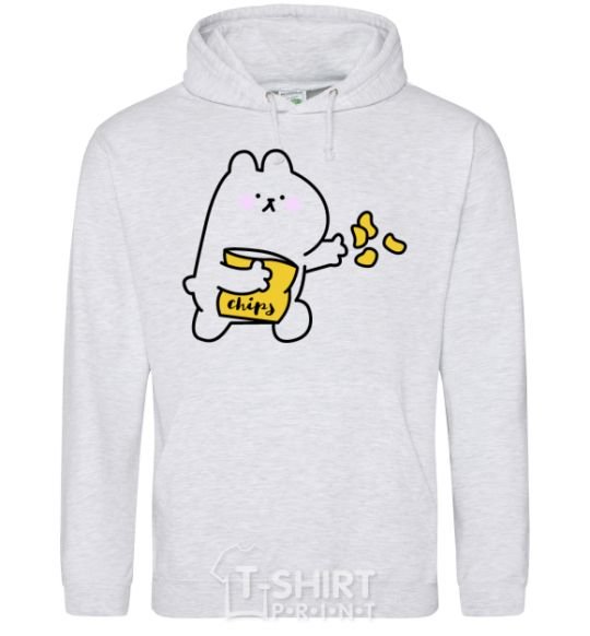 Men`s hoodie Steamed bunny chips sport-grey фото