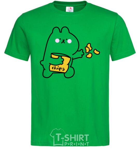 Men's T-Shirt Steamed bunny chips kelly-green фото