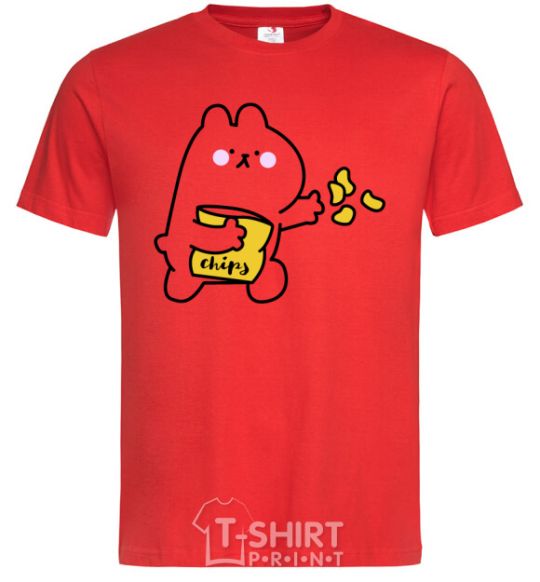 Men's T-Shirt Steamed bunny chips red фото