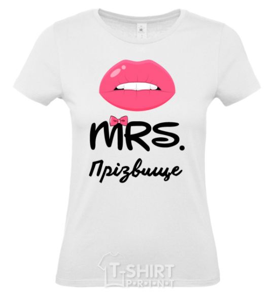 Women's T-shirt Mrs. last name White фото