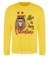 Sweatshirt Coffe is my valentine yellow фото