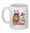 Чашка керамическая Coffe is my valentine Белый фото