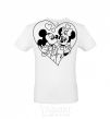 Men's T-Shirt Mickey Mouse is in love b&w White фото