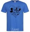 Men's T-Shirt Mickey Mouse is in love b&w royal-blue фото