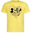 Men's T-Shirt Mickey Mouse is in love b&w cornsilk фото