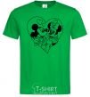 Men's T-Shirt Mickey Mouse is in love b&w kelly-green фото