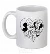 Ceramic mug Mickey Mouse is in love b&w White фото