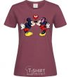 Женская футболка Микки Маус любовь Бордовый фото