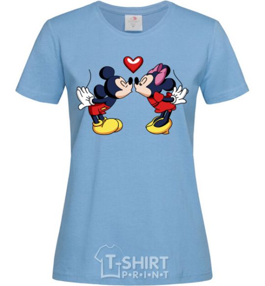 Женская футболка Микки Маус любовь Голубой фото