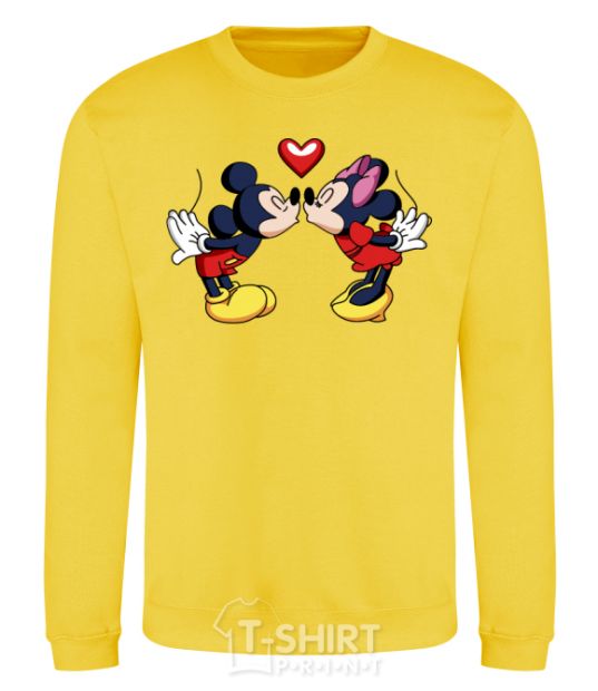 Sweatshirt Mickey Mouse love yellow фото