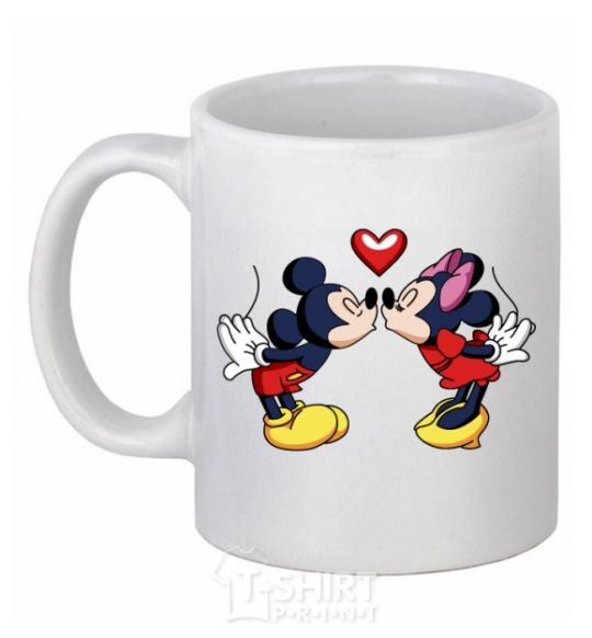 Ceramic mug Mickey Mouse love White фото