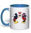 Mug with a colored handle Mickey Mouse love royal-blue фото