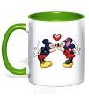 Mug with a colored handle Mickey Mouse love kelly-green фото