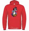 Men`s hoodie Dog Noodle Lady and the Tramp bright-red фото