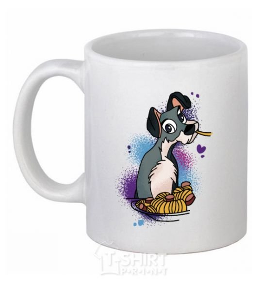 Ceramic mug Dog Noodle Lady and the Tramp White фото