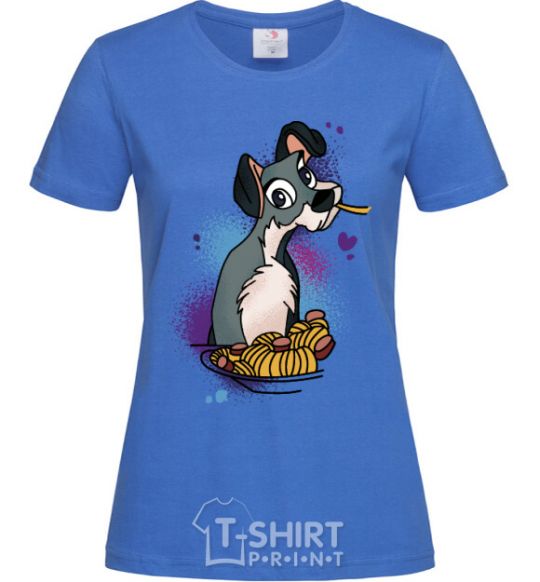 Women's T-shirt Dog Noodle Lady and the Tramp royal-blue фото