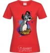 Women's T-shirt Dog Noodle Lady and the Tramp red фото