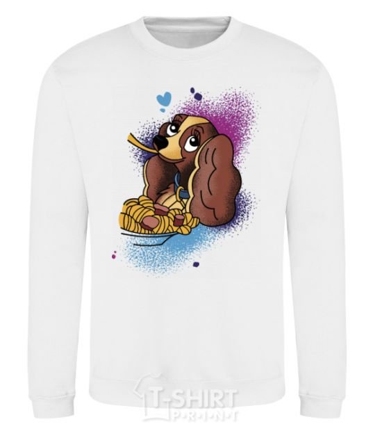 Sweatshirt Dog Noodle Lady and the Tramp White фото