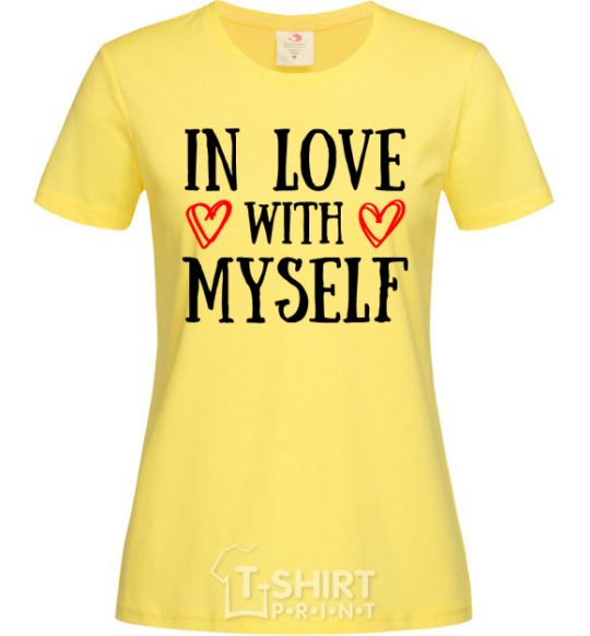 Женская футболка In love with myself Лимонный фото