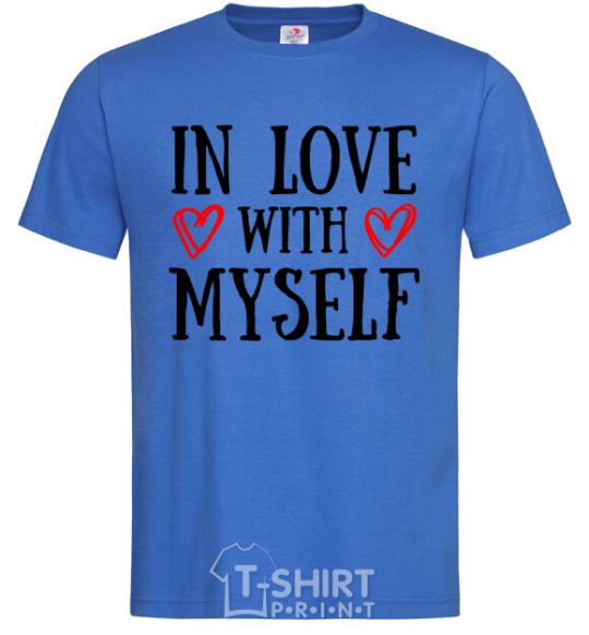 Мужская футболка In love with myself Ярко-синий фото