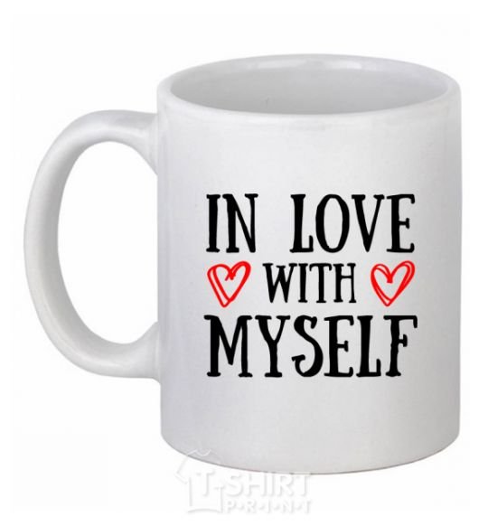 Ceramic mug In love with myself White фото