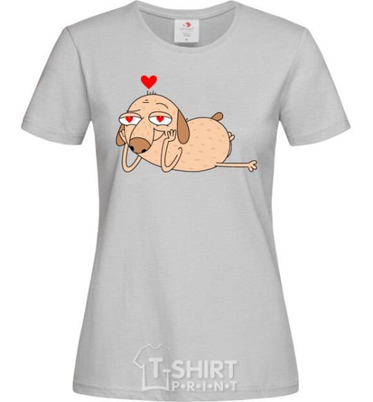 Women's T-shirt Diggy in love grey фото