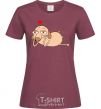 Women's T-shirt Diggy in love burgundy фото