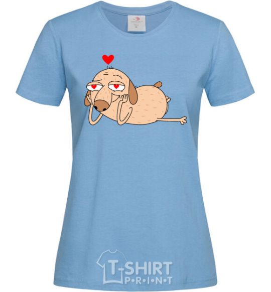 Women's T-shirt Diggy in love sky-blue фото