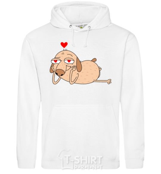 Men`s hoodie Diggy in love White фото