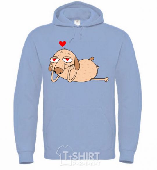 Men`s hoodie Diggy in love sky-blue фото