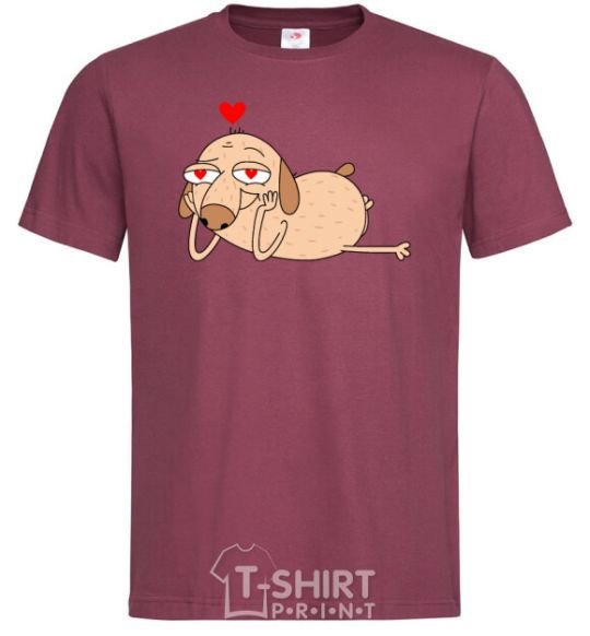 Men's T-Shirt Diggy in love burgundy фото