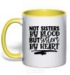 Mug with a colored handle Best sisters yellow фото
