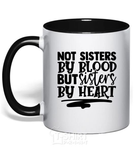 Mug with a colored handle Best sisters black фото