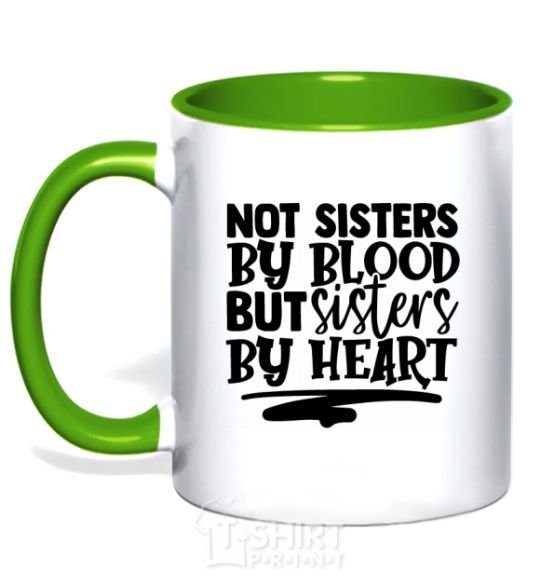 Mug with a colored handle Best sisters kelly-green фото