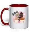 Mug with a colored handle Besties girlfriends red фото