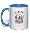 Mug with a colored handle Reunion girls royal-blue фото