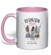 Mug with a colored handle Reunion girls light-pink фото