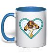 Mug with a colored handle Timon couples royal-blue фото