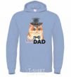 Men`s hoodie Cat CatDAD sky-blue фото