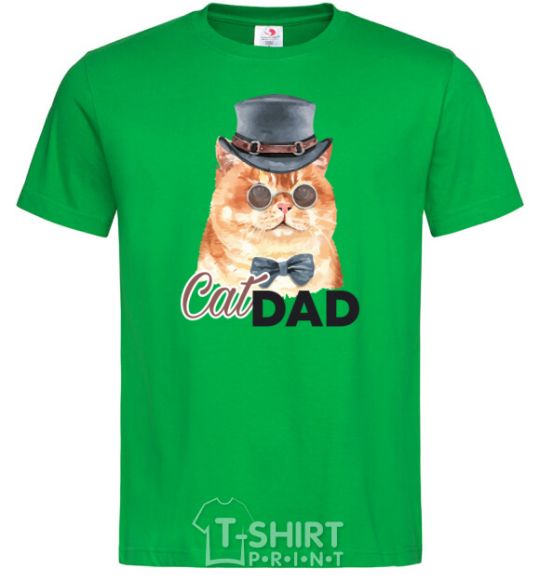 Men's T-Shirt Cat CatDAD kelly-green фото