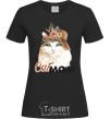 Женская футболка Кошка CatMOM Черный фото