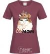 Женская футболка Кошка CatMOM Бордовый фото