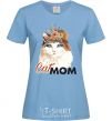 Женская футболка Кошка CatMOM Голубой фото