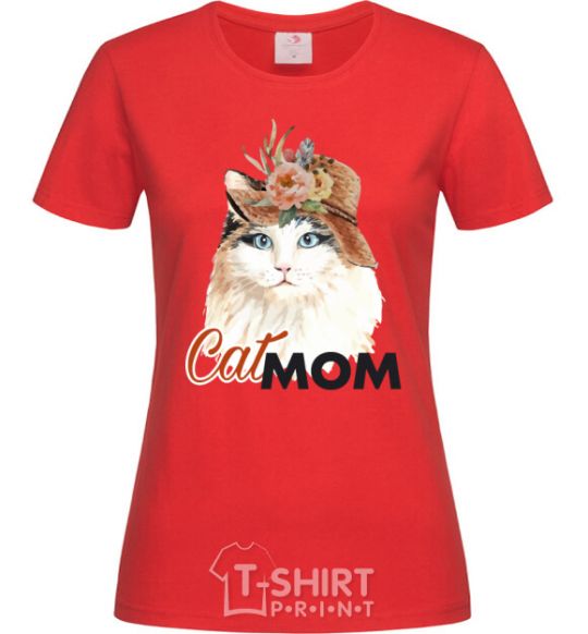 Women's T-shirt CatMOM red фото