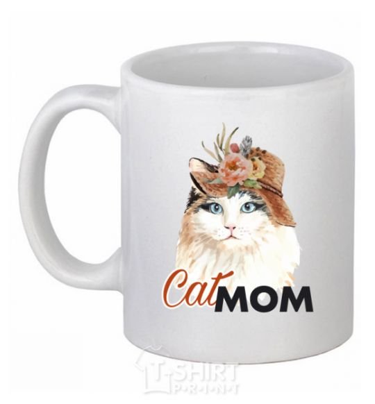 Чашка керамическая Кошка CatMOM Белый фото