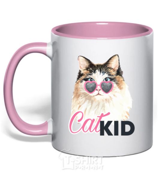 Mug with a colored handle Kitty CatKID light-pink фото