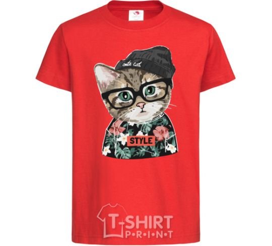 Kids T-shirt Leopard baby red фото
