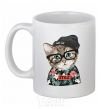 Ceramic mug Leopard baby White фото