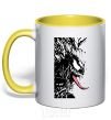 Mug with a colored handle Venom ink marvel yellow фото