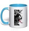 Mug with a colored handle Venom ink marvel sky-blue фото